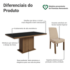 Conjunto Sala de Jantar Tampo de Madeira 6 Cadeiras Rustic/Preto/Imperial Grasse Madesa