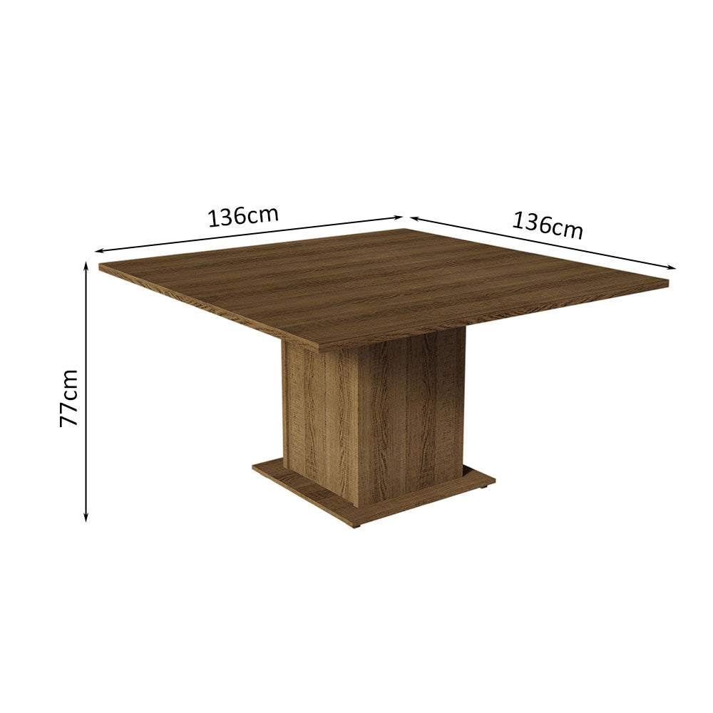 Conjunto Sala de Jantar Mesa Tampo de Madeira 8 Cadeiras Rustic/Imperial Doris Madesa