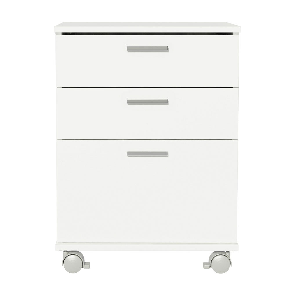 Gaveteiro para Banheiro Branco com 3 Gavetas e Rodinhas Madesa