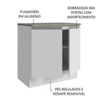 Armário Gabinete para Banheiro 80cm 2 Portas Branco Madesa