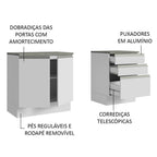 Armário Gabinete para Banheiro 140cm 2 Portas 3 Gavetas Branco Madesa
