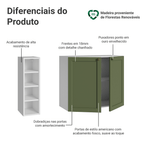Buffet Aparador com Adega 100cm 2 Portas Branco/Verde Vik Madesa 16