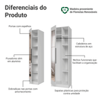 Guarda-Roupa Modulado 2 Portas com Espelhos 5 Nichos Branco Neo Madesa 01