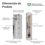 Guarda-Roupa Modulado 2 Portas com Espelhos 5 Nichos Branco Neo Madesa 02