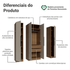 Guarda-Roupa Modulado 160 cm 4 Portas Rustic/Crema Neo Madesa