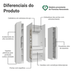 Guarda-Roupa Modulado com Espelhos 160 cm 4 Portas Branco Neo Madesa