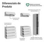 Conjunto Quarto com 1 Guarda-Roupa Neo 2 Aéreos 2 Cômodas Branco Madesa 01