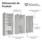 Guarda-Roupa Modulado 200 cm 5 Portas 2 Gavetas Branco Neo Madesa 02