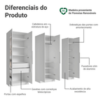 Guarda-Roupa Modulado 200 cm 5 Portas com Espelhos 2 Gavetas Branco Neo Madesa 02