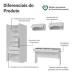 Conjunto Quarto 1 Penteadeira 2 Aéreos 1 Guarda-Roupa 2 Portas Neo Branco Madesa