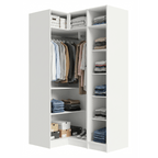 Guarda-Roupa Modulado de Canto 3 Portas com Espelhos Branco Neo Madesa