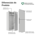 Guarda-Roupa Modulado de Canto 3 Portas Branco Neo Madesa