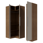 Guarda-Roupa Modulado de Canto 3 Portas Rustic/Crema Neo Madesa