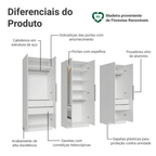 Guarda-Roupa Modulado 240 cm 6 Portas com Espelhos 4 Gavetas Branco Neo Madesa 02