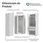 Guarda-Roupa Modulado de Canto 310 cm 5 Portas 2 Gavetas Branco Neo Madesa 01