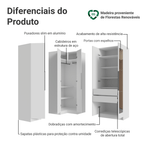 Guarda-Roupa Modulado de Canto 310 cm 5 Portas com Espelhos 2 Gavetas Branco Neo Madesa 04