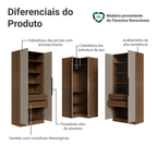 Guarda-Roupa Modulado de Canto 350 cm 6 Portas 4 Gavetas Rustic/Crema Neo Madesa 01
