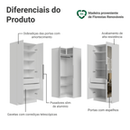 Guarda-Roupa Modulado de Canto 350 cm 6 Portas com Espelhos 4 Gavetas Branco Neo Madesa 02