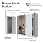 Guarda-Roupa Modulado Neo + Guarda-Roupa Royale 3 Portas de Correr com Espelhos Branco Madesa
