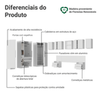 Quarto Completo Casal 580 cm Guarda-Roupa de Canto com Espelhos Branco Neo Madesa 02
