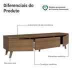 Rack para TV até 80 Polegadas 180 cm 2 Portas 1 Gaveta Rustic Nilo Madesa