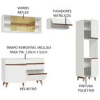 Armário de Cozinha Completa 250cm Branco Reims Madesa XA03
