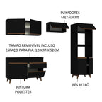 Armário de Cozinha Completa 260cm Preto Reims Madesa 09