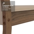 Conjunto Sala de Jantar Mesa Tampo de Vidro 4 Cadeiras Rustic/Crema/Bege Tifani Madesa