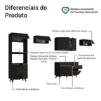 Armário de Cozinha Completa 330cm Preto Reims Madesa 01