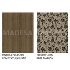 Conjunto Sala de Jantar Madesa Gales Mesa Tampo de Vidro com 6 Cadeiras Rustic/Bege Marrom