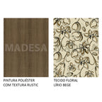 Conjunto Sala de Jantar Madesa Maris Mesa Tampo de Madeira com 6 Cadeiras Rustic/Lírio Bege