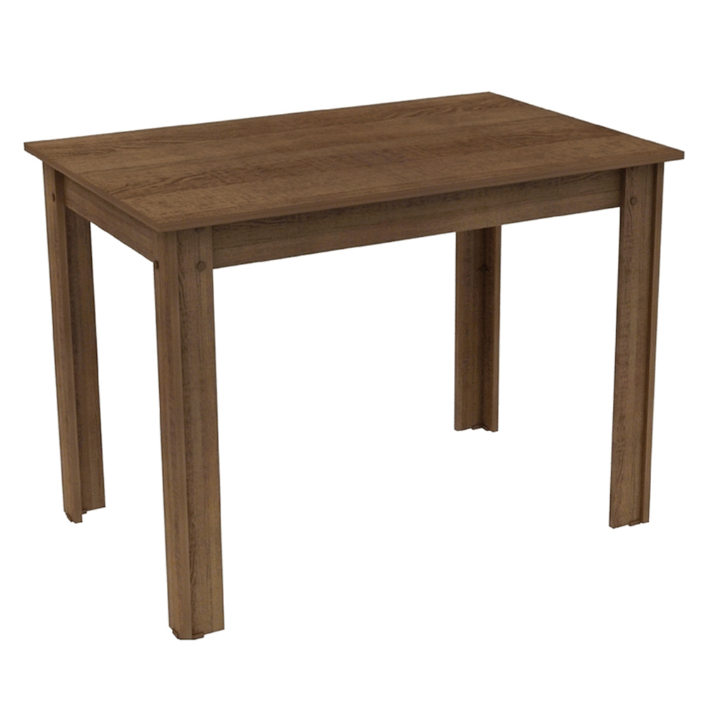 Conjunto Sala de Jantar Madesa Rute Mesa Tampo de Madeira com 4 Cadeiras Rustic/Sintético Bege