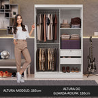 Guarda-Roupa Solteiro Madesa Luke 2 Portas de Correr de Madeira Branco