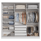 Guarda-Roupa Casal 100% MDF 3 Portas 1 Espelho Branco Malta Madesa