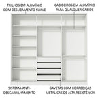 Guarda-Roupa Casal 100% MDF Madesa Royale 3 Portas de Correr com Espelhos Branco/Rustic