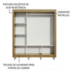 Guarda-Roupa Casal Madesa Mônaco 3 Portas de Correr com Pés Rustic