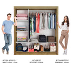 Guarda-Roupa Casal Madesa Mônaco 3 Portas de Correr com Espelho Rustic/Branco