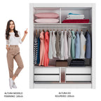 Guarda-Roupa Solteiro Madesa Dallas Plus 2 Portas de Correr 4 Gavetas Branco