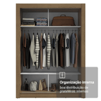 Guarda-Roupa Solteiro 2 Portas de Correr com Espelho Rustic Madesa Denver