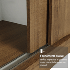 Guarda-Roupa Casal com Pés 3 Portas de Correr com Espelhos Rustic Reno Madesa