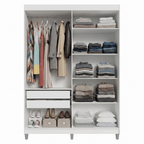 Guarda-Roupa Closet com Pés 2 Gavetas 121 cm Branco Venus Madesa