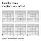 Guarda-Roupa Closet com Pés 4 Gavetas 216cm Branco Venus Madesa