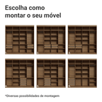 Guarda-Roupa Casal 8 Portas Batentes Rustic/Preto/Preto Venus Madesa