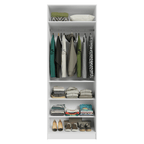 Guarda-Roupa Modulado 2 Portas com Espelho 4 Prateleiras 1 Cabideiro Branco Neo Madesa