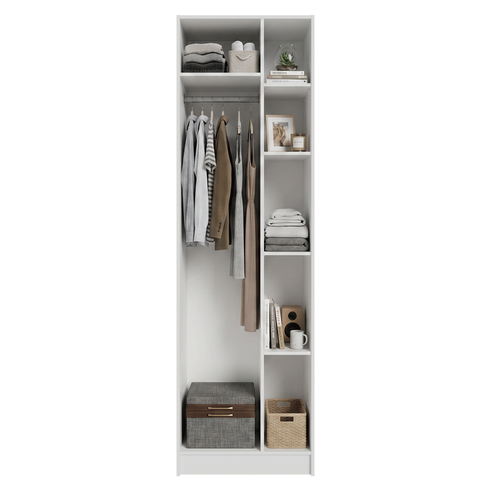 Guarda-Roupa Modulado 1 Porta 5 Nichos Branco Neo Madesa