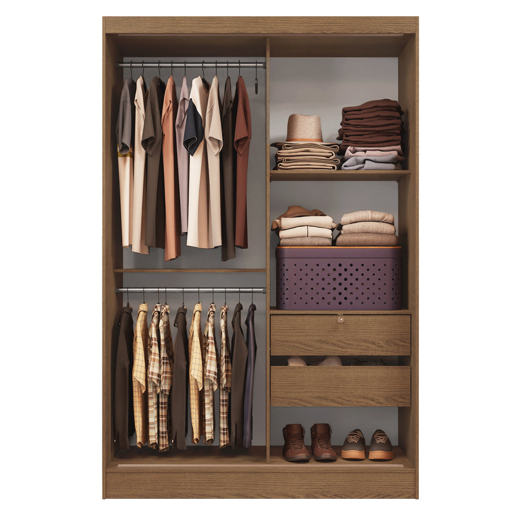 Guarda-Roupa 2 Portas de Correr de Espelho Rustic Max Madesa
