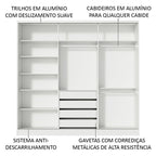 Guarda-Roupa Casal 100% MDF Madesa Eros 3 Portas de Correr com Espelho Branco