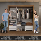 Guarda-Roupa Casal 3 Portas de Correr Rustic Sublime Plus Madesa