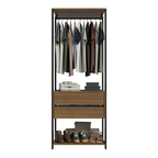 Guarda-Roupa Closet Modulado 2 Gavetas 70cm Rustic/Preto Madesa Valencia