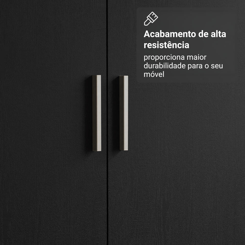 Armário Organizador com Sapateira Madesa 1650 com 2 Portas 4 Prateleiras Preto PO